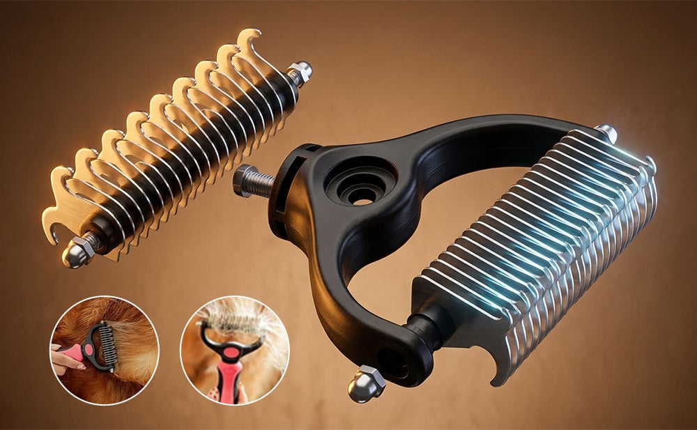 PetEase™ | Professional 2-in-1 Pet Grooming & Deshedding Tool
